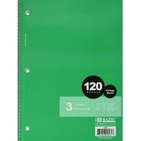 BAZIC C//R 150 Ct 9.5 X 5.75 3-Subject Spiral Notebook